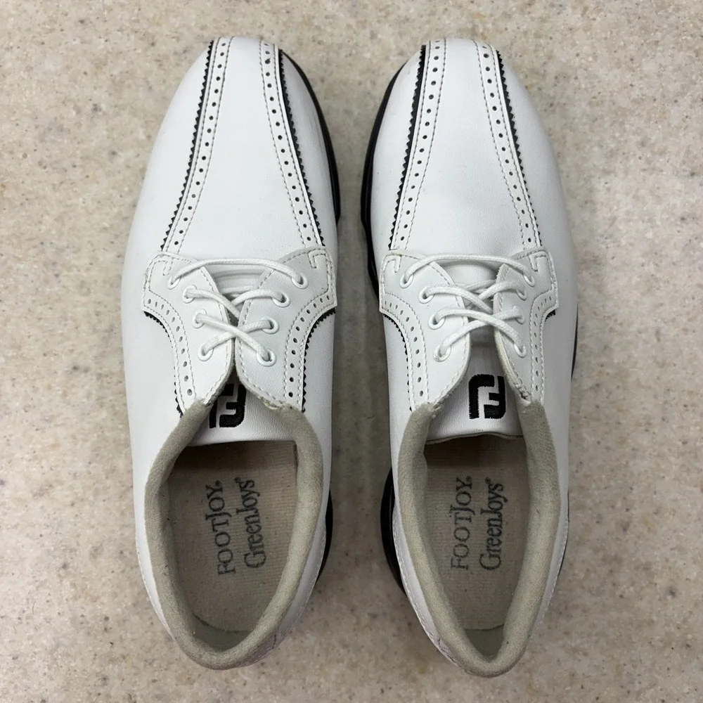 FootJoy FJ GreenJoys Women's Golf Shoes White Saddle Style #48414 Size 7 M